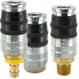 E-z-mate 系列快換陰接頭，扭轉開關空氣流通，符合 ISO 4414 排氣要求