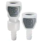 派克PPA系列快換陰接頭-獨(dú)特按鈕(塑料按鈕)設(shè)計(jì)，使用熱塑材料(乙縮醛及不銹鋼),承壓從真空至120psi